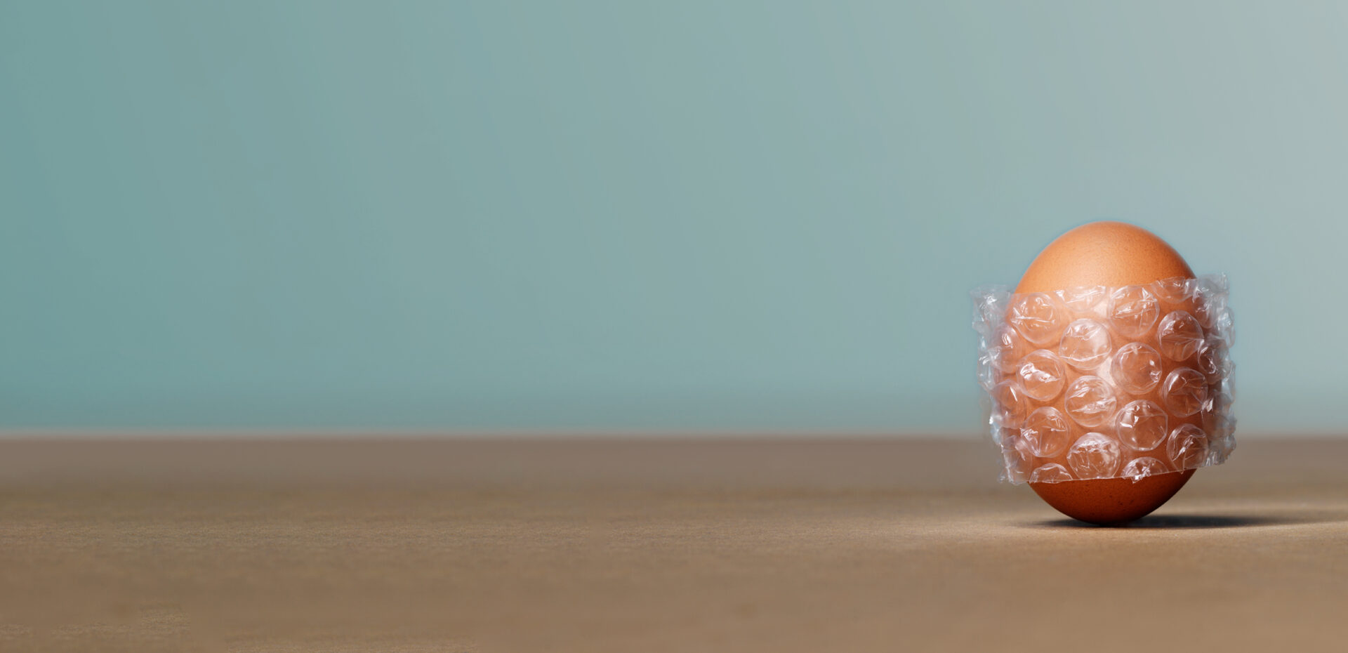 Luftpolster Ei symbolisiert Risikoschutz